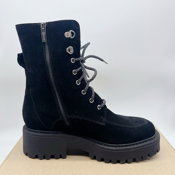 La Canadienne Nila Black Suede Waterproof Platform Lace Combat Ankle Boots US 9 - Picture 10 of 14
